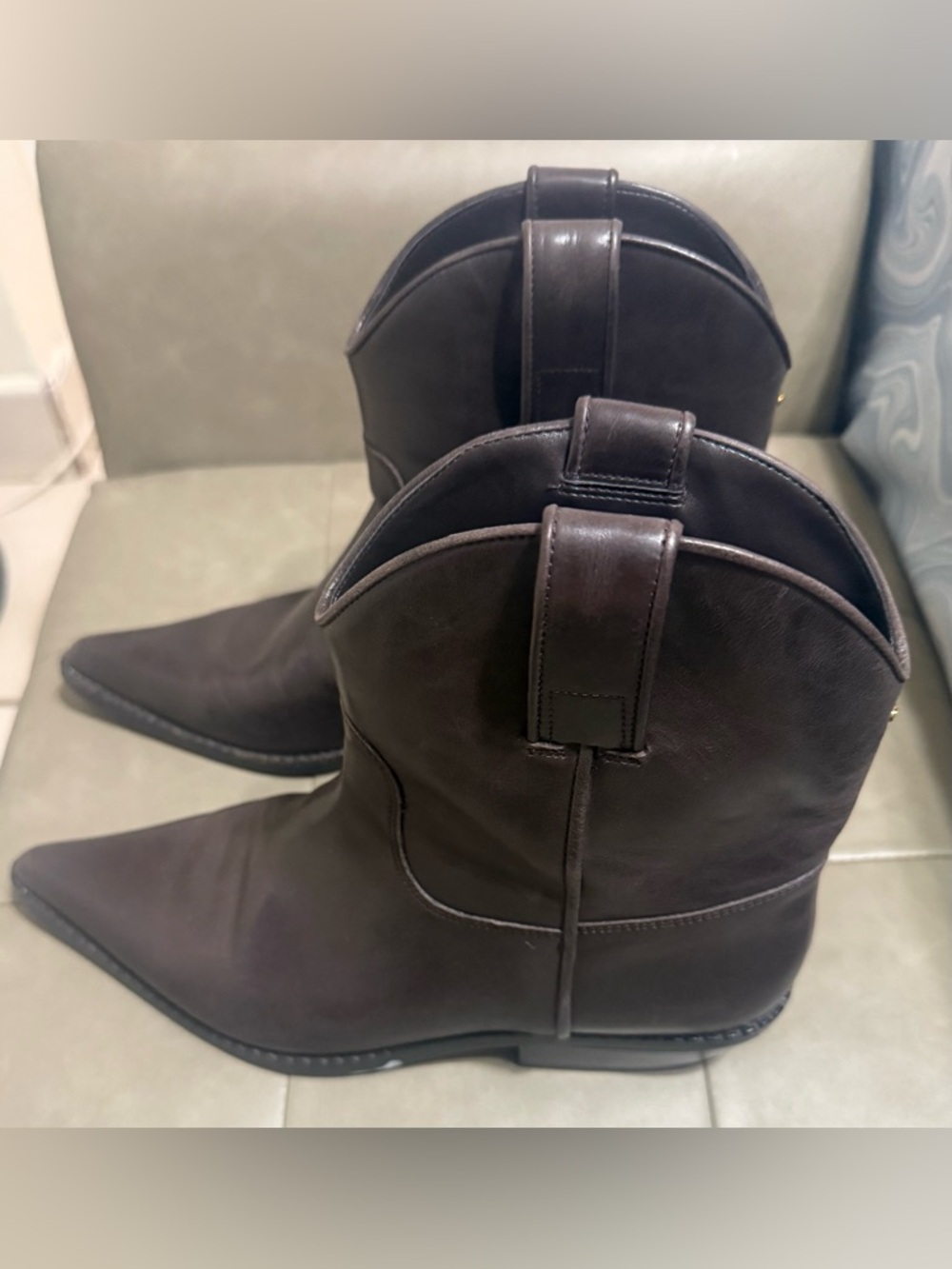 Michael Kors Dark Brown Leather Ankle Boots - Picture 4 of 13
